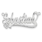 10k White Gold Diamond-cut Heart Name Plate