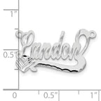 10k White Gold Diamond-cut Heart Name Plate