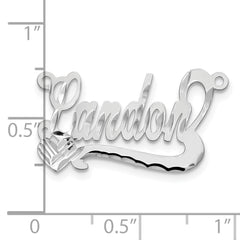 14k White Gold Diamond-cut Heart Name Plate