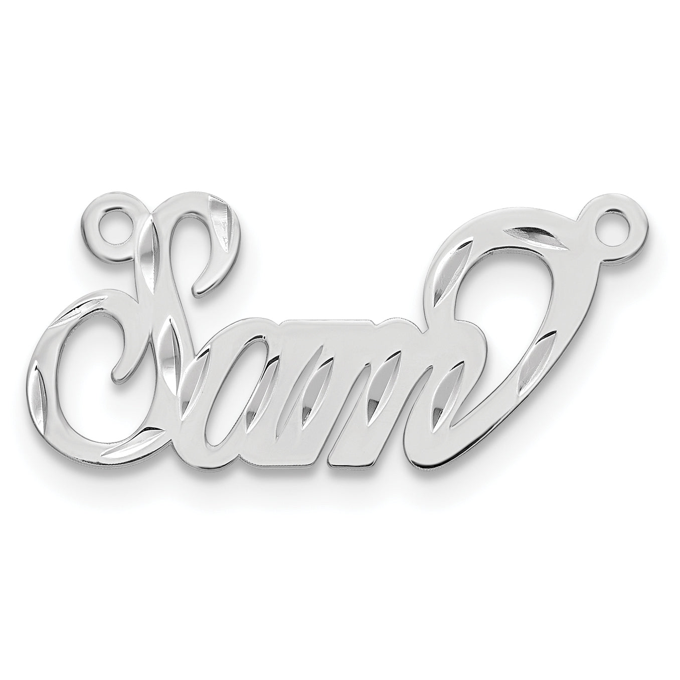 10k White Gold Diamond-cut Name Plate