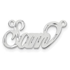 10k White Gold Diamond-cut Name Plate