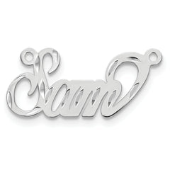 10k White Gold Diamond-cut Name Plate