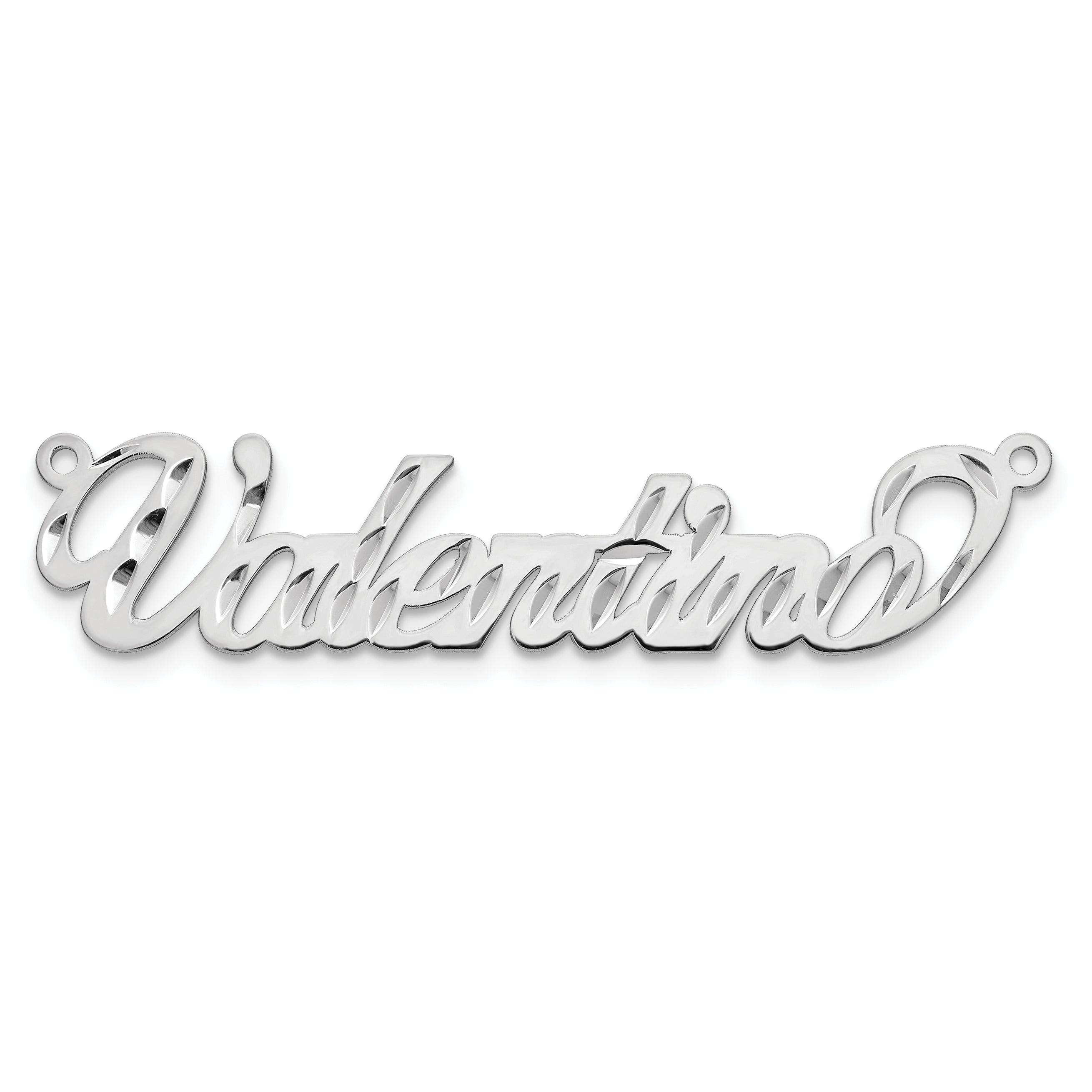 10k White Gold Diamond-cut Name Plate