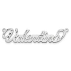 14k White Gold Diamond-cut Name Plate