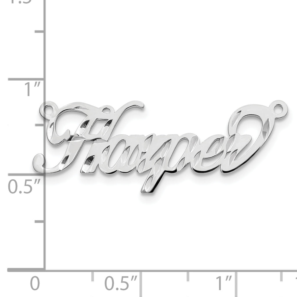 14k White Gold Diamond-cut Name Plate