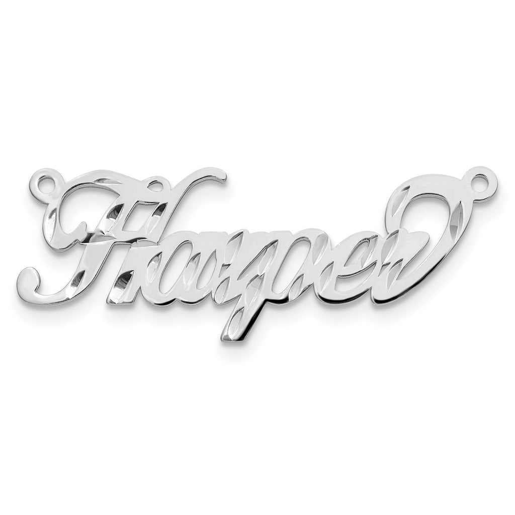 10k White Gold Diamond-cut Name Plate