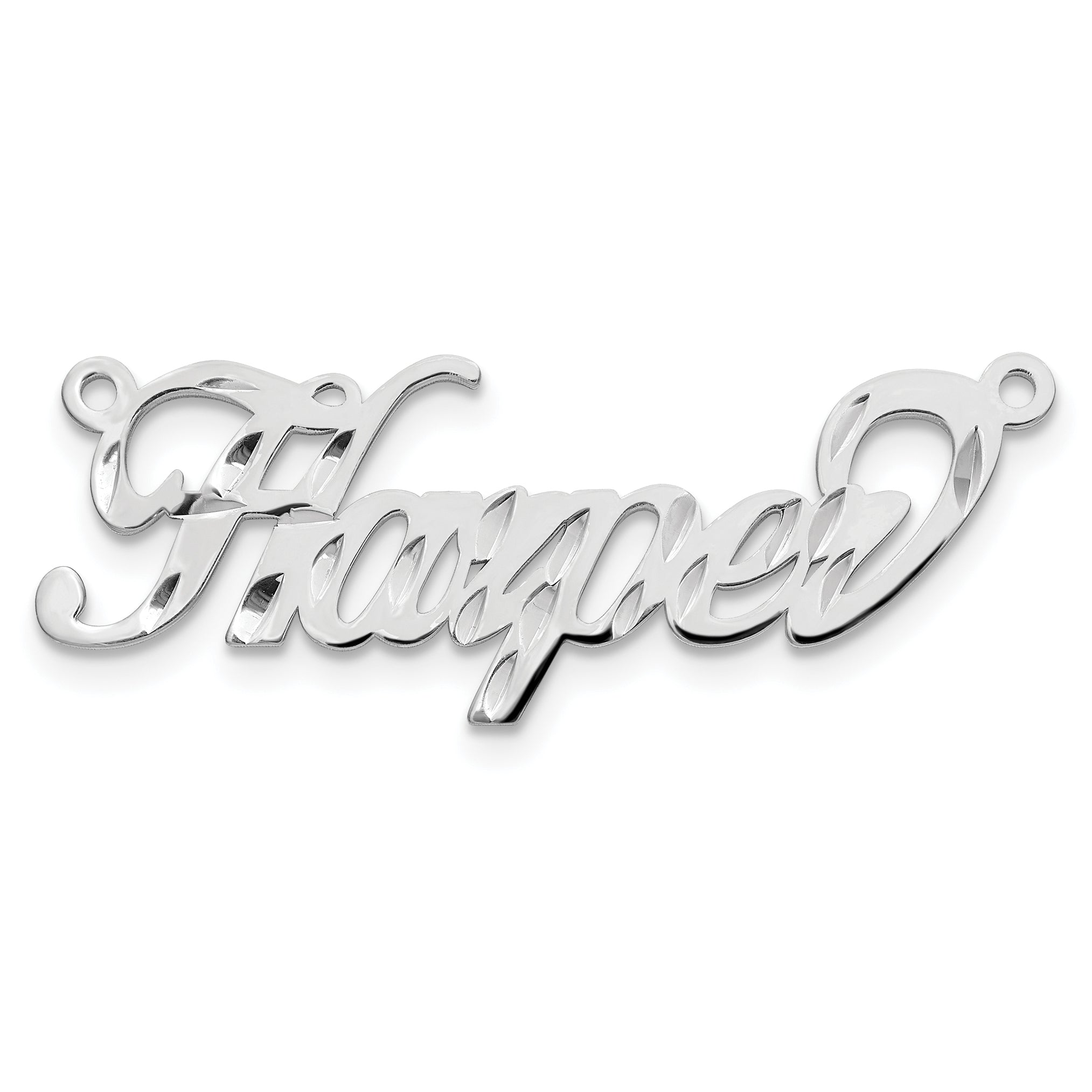 Sterling Silver/Rhodium-plated Diamond-cut Name Plate Main image