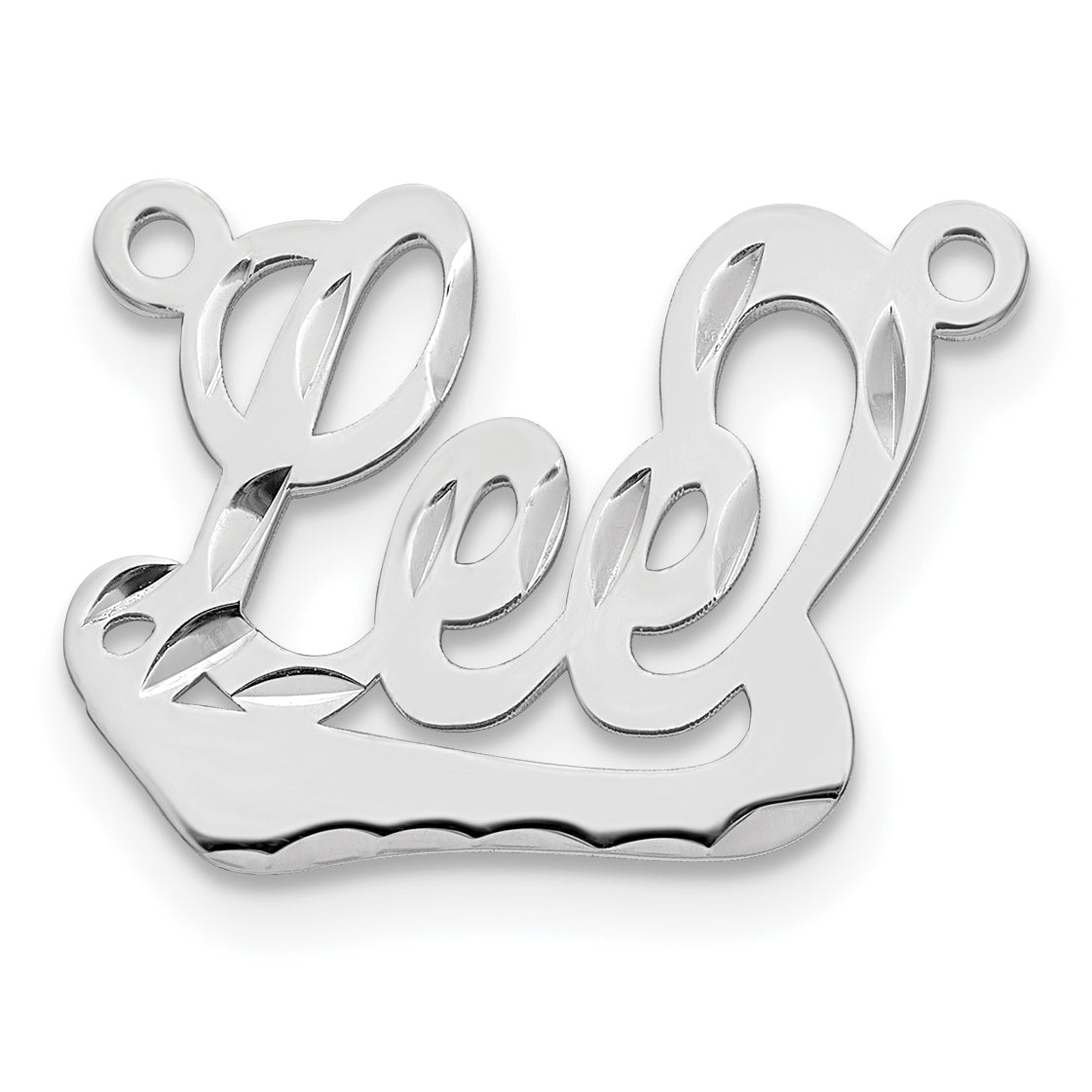 Sterling Silver/Rhodium-plated Diamond-cut Underlined Name Plate Secondary image