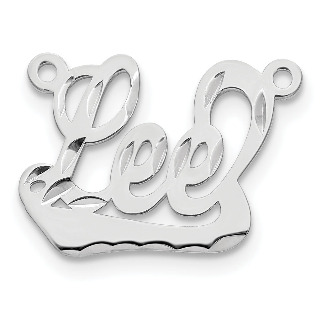 Sterling Silver/Rhodium-plated Diamond-cut Underlined Name Plate