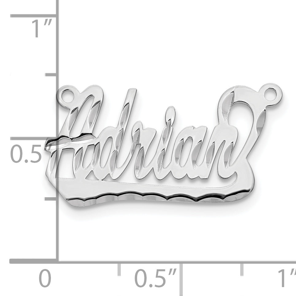 10k White Gold Diamond-cut Underlined Name Plate