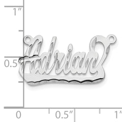 10k White Gold Diamond-cut Underlined Name Plate