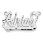 14k White Gold Diamond-cut Underlined Name Plate