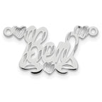 Sterling Silver/Rhodium-plated Diamond-cut Hearts Name Plate