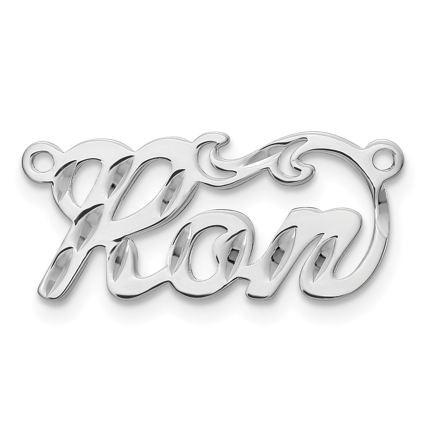 Sterling Silver/Rhodium-plated Diamond-cut Name Plate Secondary image