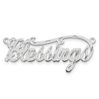 14k White Gold Diamond-cut Name Plate