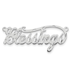 10k White Gold Diamond-cut Name Plate
