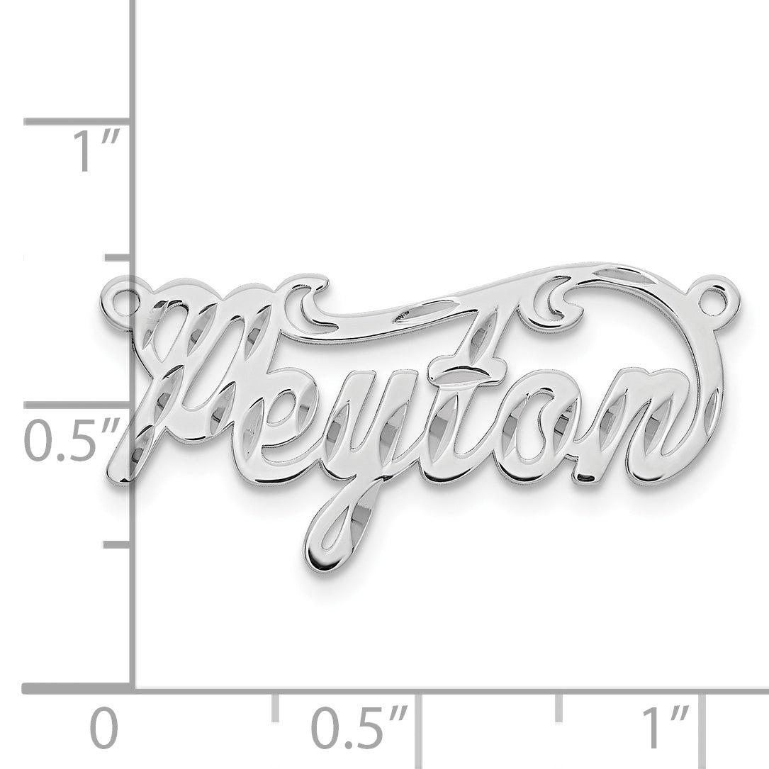 14k White Gold Diamond-cut Name Plate