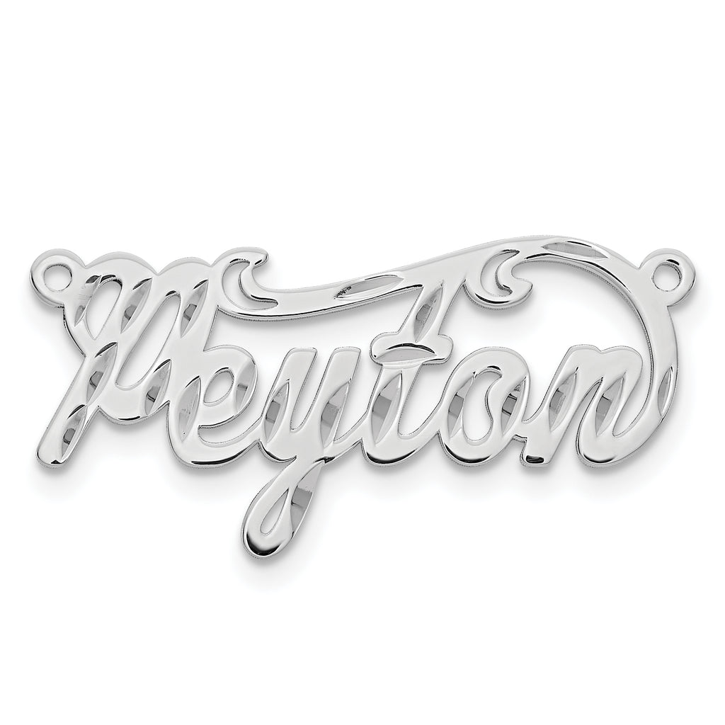 Sterling Silver/Rhodium-plated Diamond-cut Name Plate