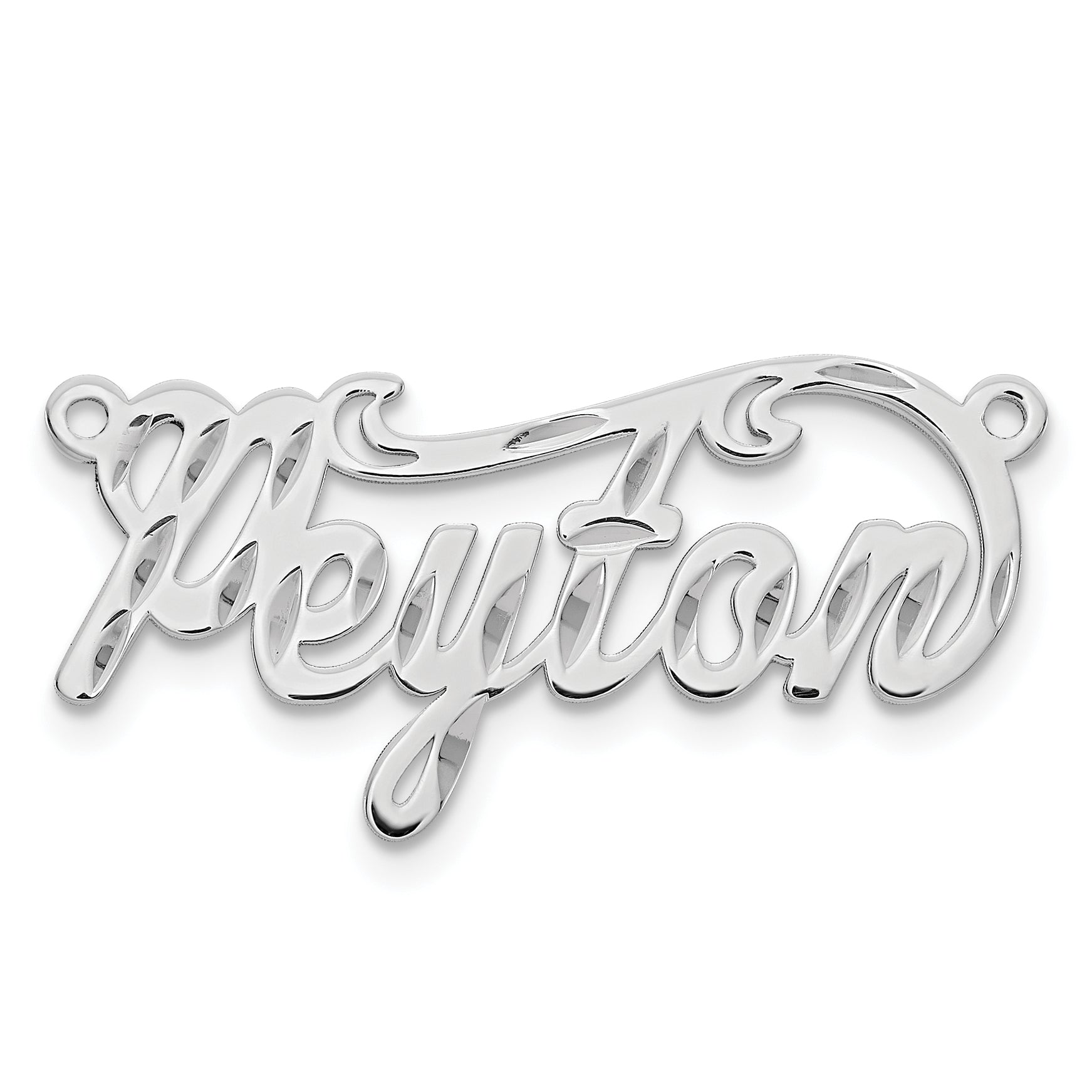 14k White Gold Diamond-cut Name Plate