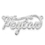 14k White Gold Diamond-cut Name Plate