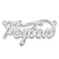10k White Gold Diamond-cut Name Plate