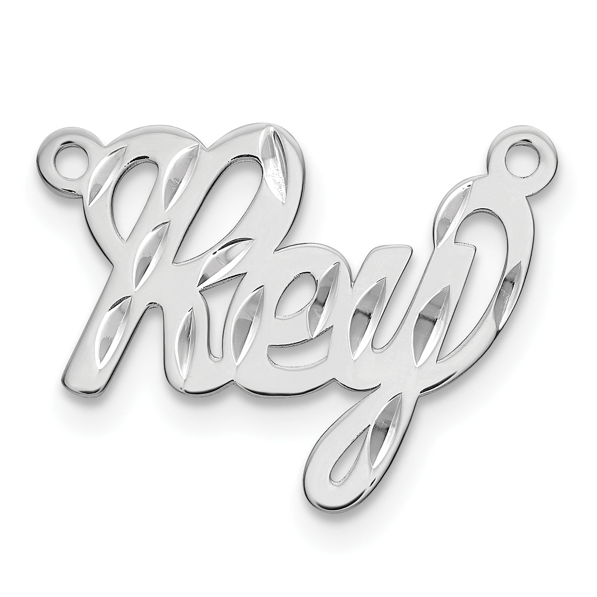 10k White Gold Diamond-cut Name Plate