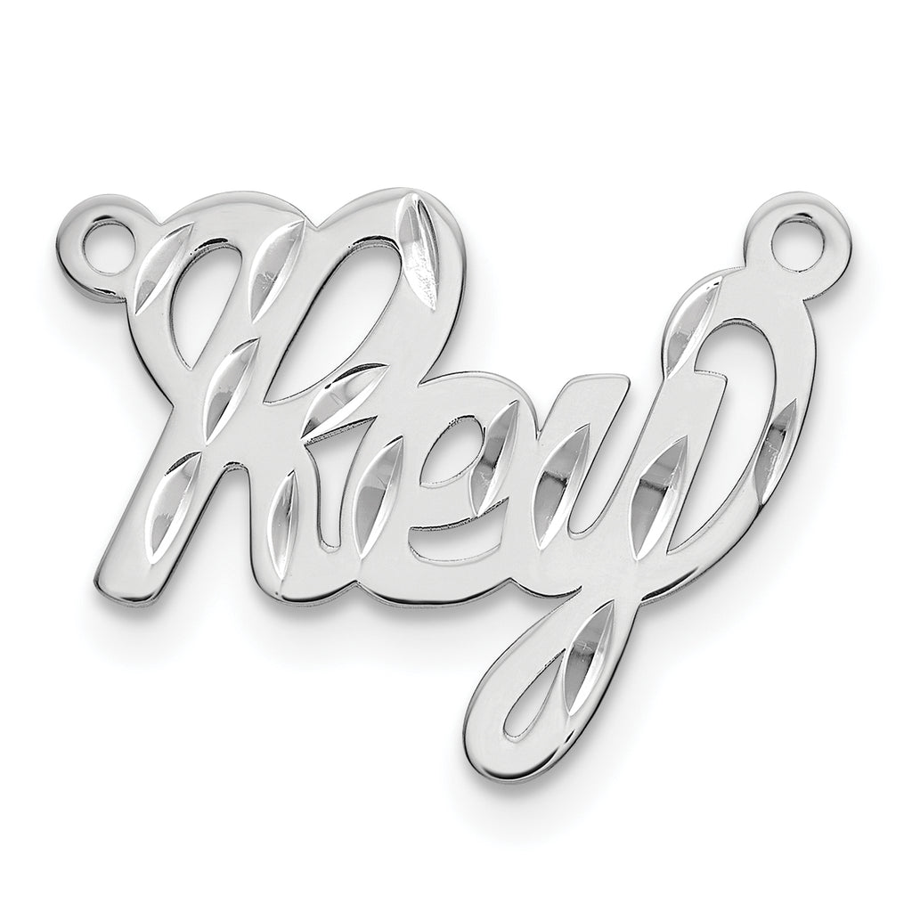 10k White Gold Diamond-cut Name Plate