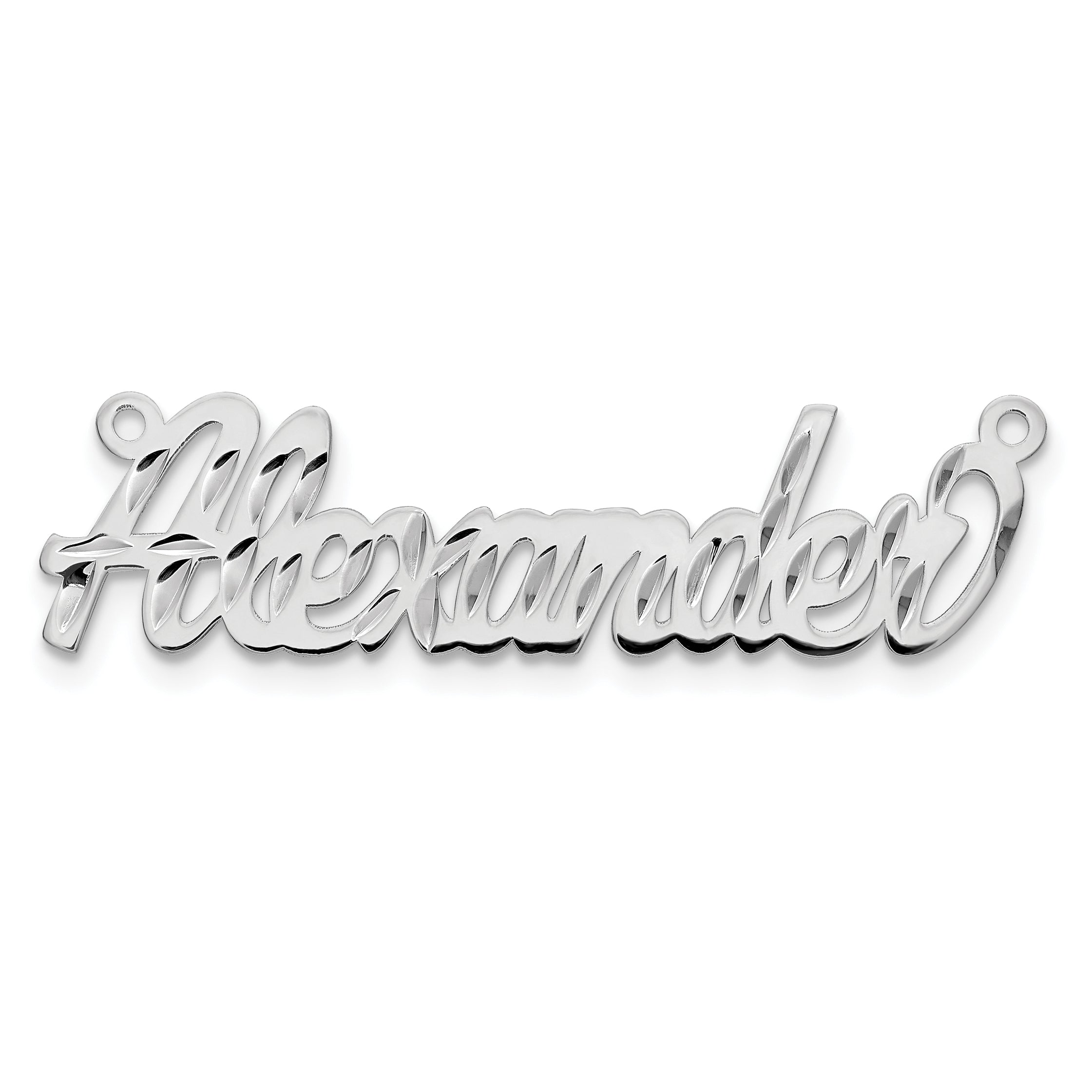 10k White Gold Diamond-cut Name Plate
