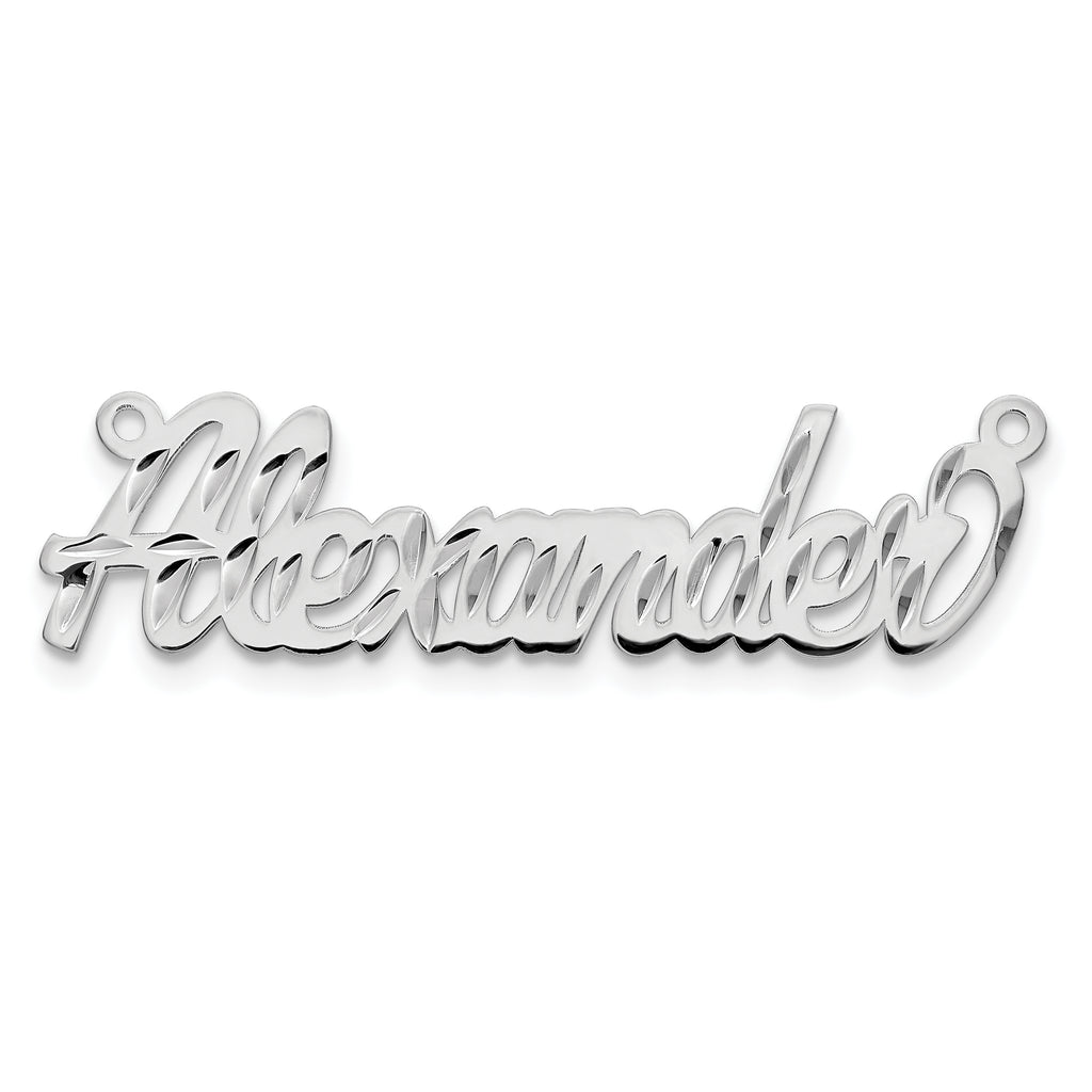 14k White Gold Diamond-cut Name Plate