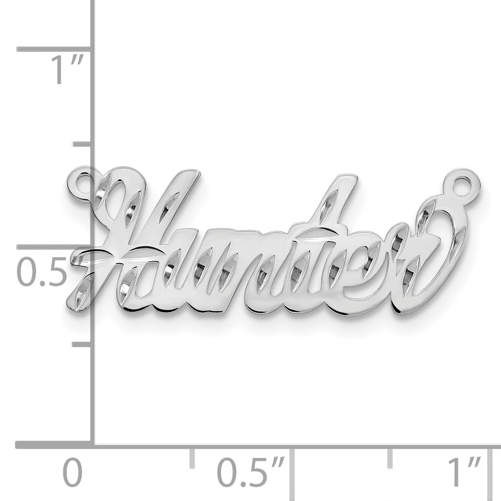 14k White Gold Diamond-cut Name Plate