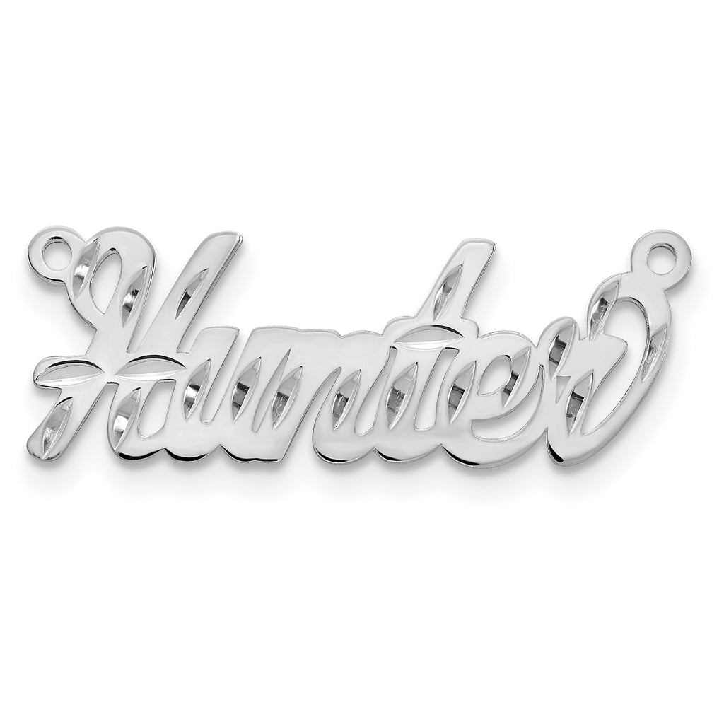 10k White Gold Diamond-cut Name Plate