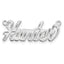 10k White Gold Diamond-cut Name Plate