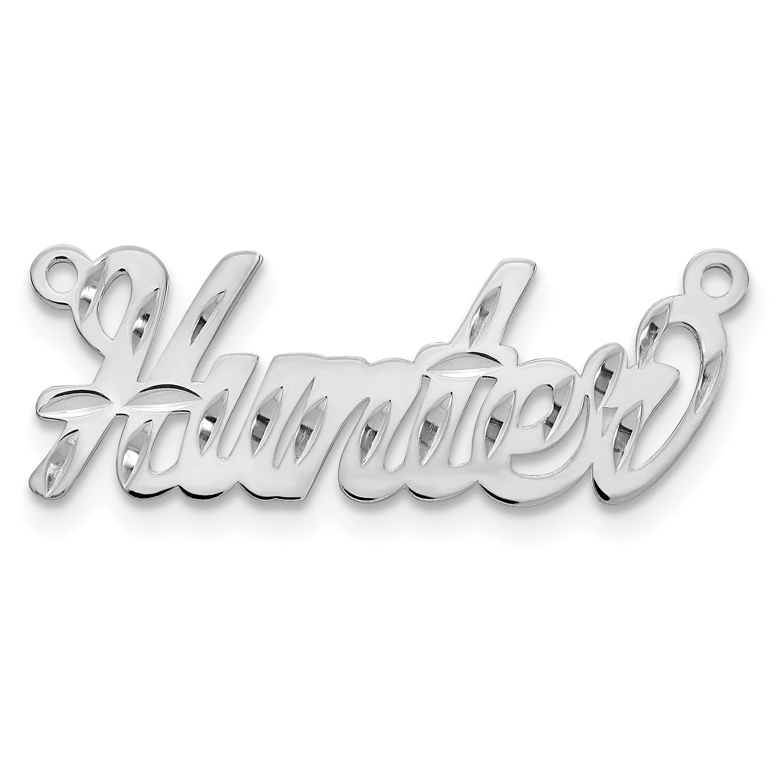 14k White Gold Diamond-cut Name Plate Main image