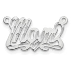 10k White Gold Diamond-cut Heart Name Plate
