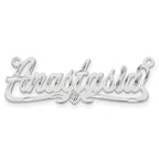 14k White Gold Diamond-cut Heart Name Plate