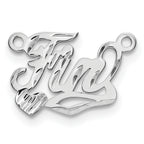 14k white Gold Diamond-cut Heart Name Plate