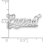 Sterling Silver/Rhodium-plated Diamond-cut Heart Name Plate