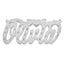 14k White Gold Satin Diamond-cut Heart Name Plate