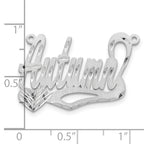 14k White Gold Satin Diamond-cut Heart Name Plate