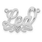 10k White Gold Satin Diamond-cut Heart Name Plate