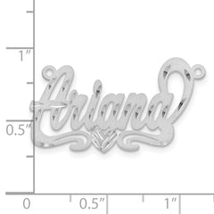 10k White Gold Satin Diamond-cut Heart Name Plate