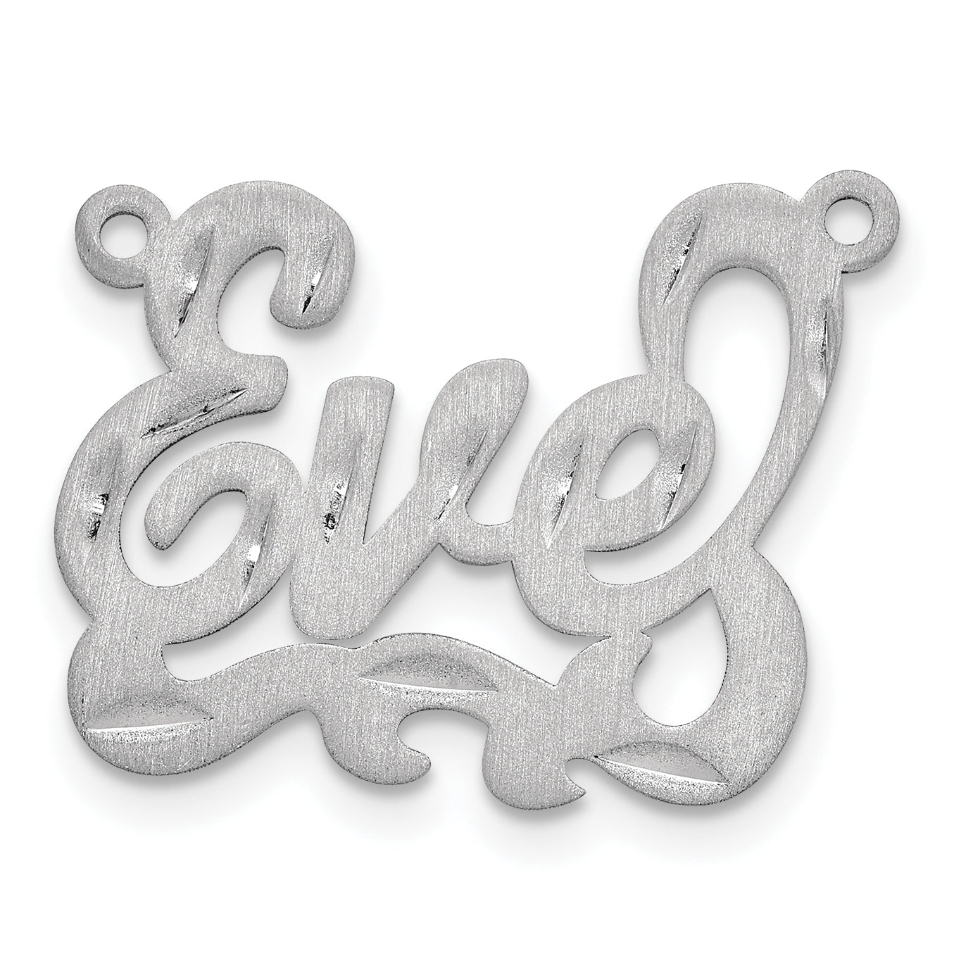 Sterling Silver/Rhodium-plated Satin Diamond-cut Name Plate Secondary image