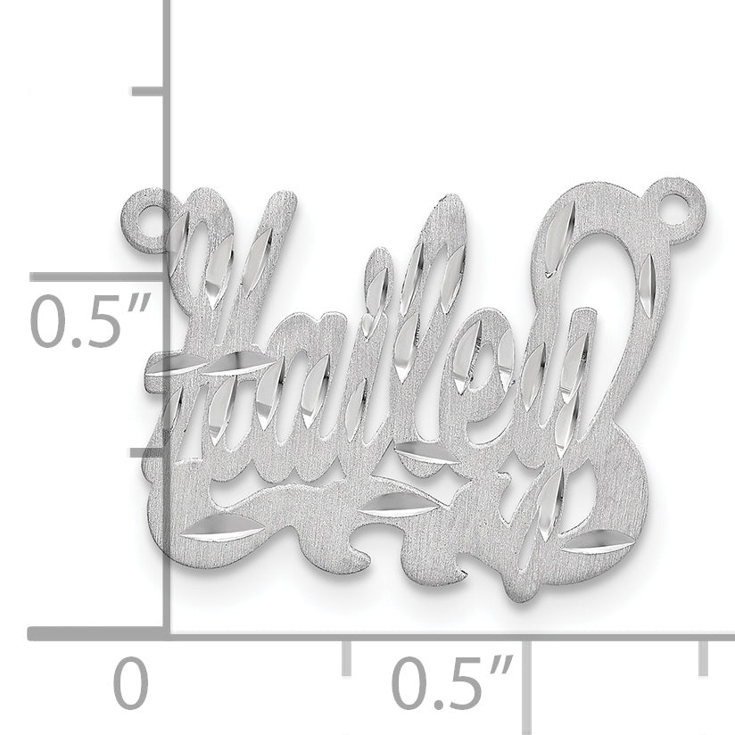 10k White Gold Satin Diamond-cut Name Plate