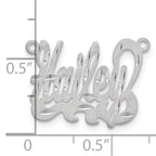 14k White Gold Satin Diamond-cut Name Plate