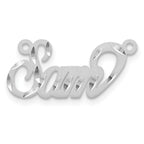 10k White Gold Satin Diamond-cut Name Plate