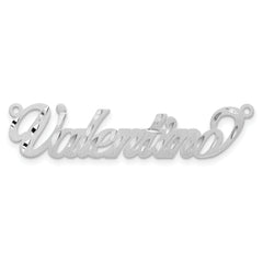 10k White Gold Satin Diamond-cut Name Plate