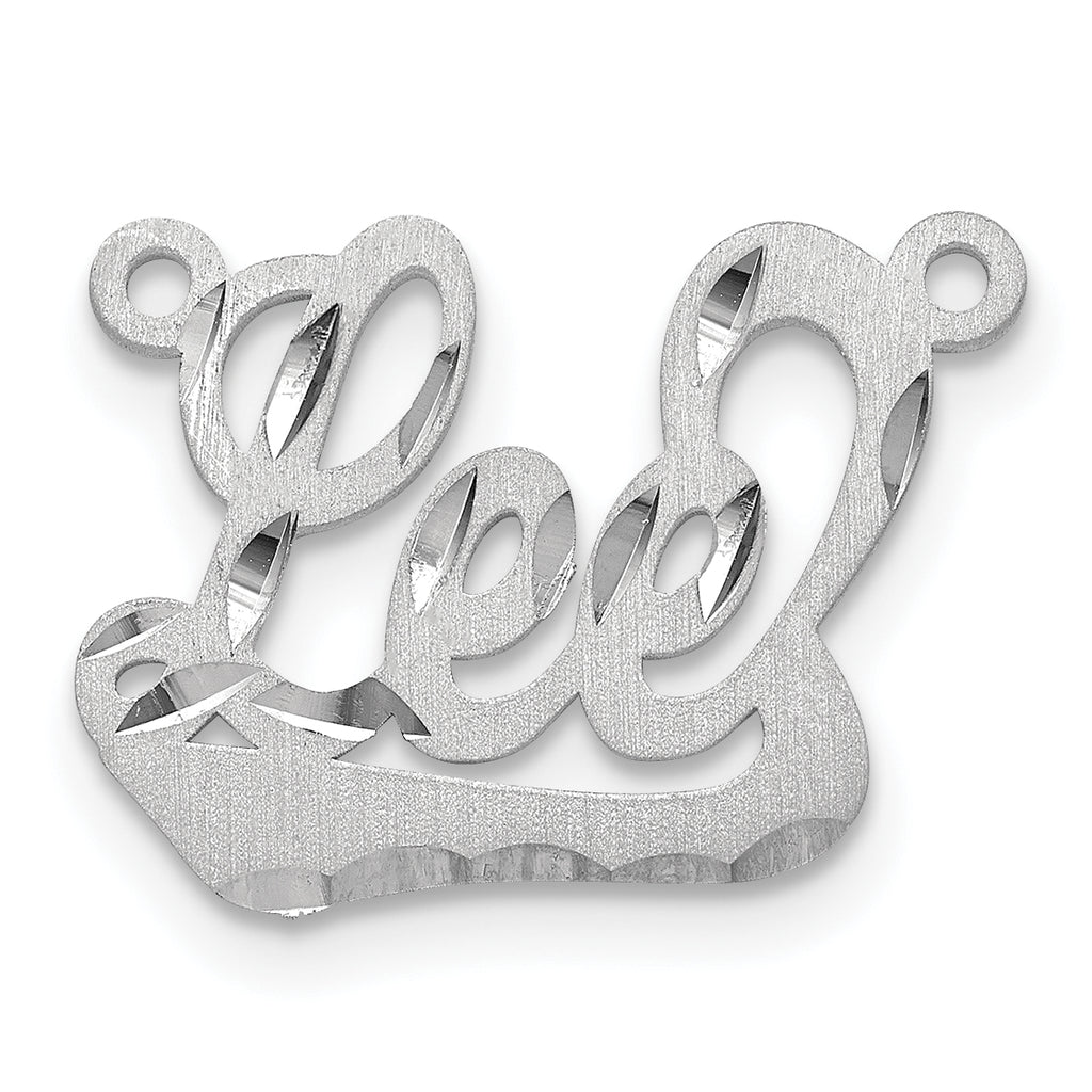 SS/Rhodium-plated Satin Diamond-cut Underlined Name Plate