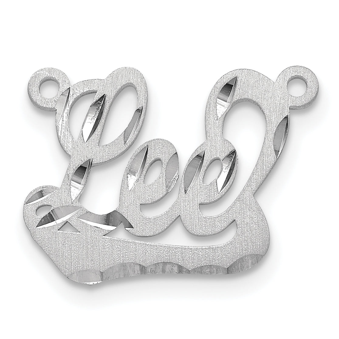 SS/Rhodium-plated Satin Diamond-cut Underlined Name Plate