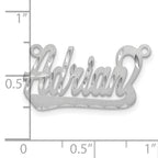 10k White Gold Satin Diamond-cut Underlined Name Plate
