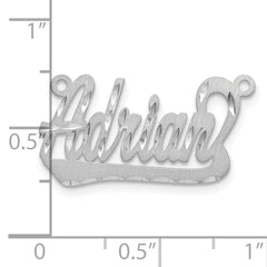 10k White Gold Satin Diamond-cut Underlined Name Plate